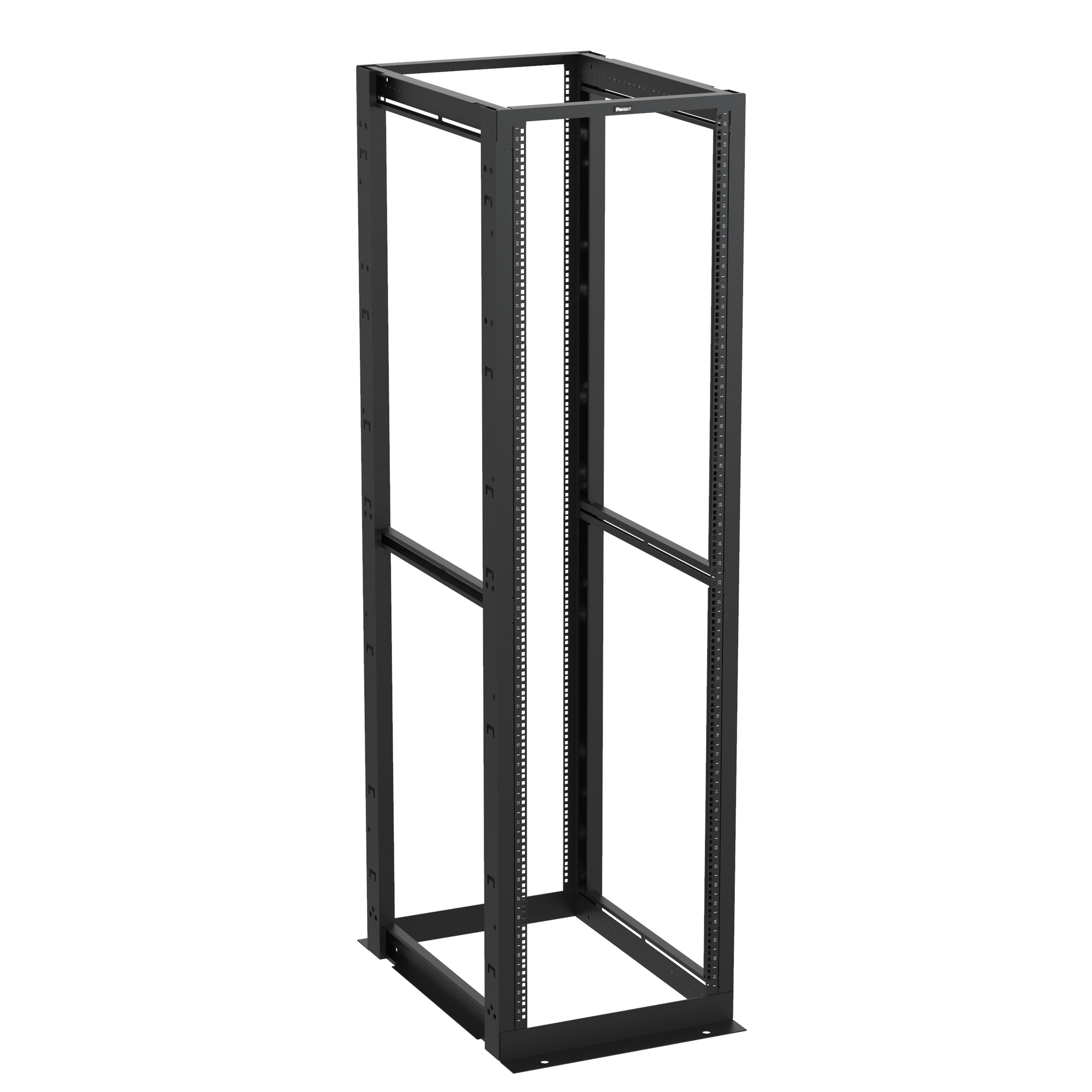 R4PCN 4-Post Open Premium Rack With Adjustable Mounting Rail, 84 in H x 23-1/4 in W x 30 in D, 2500 lb Load, 45 Shelves
