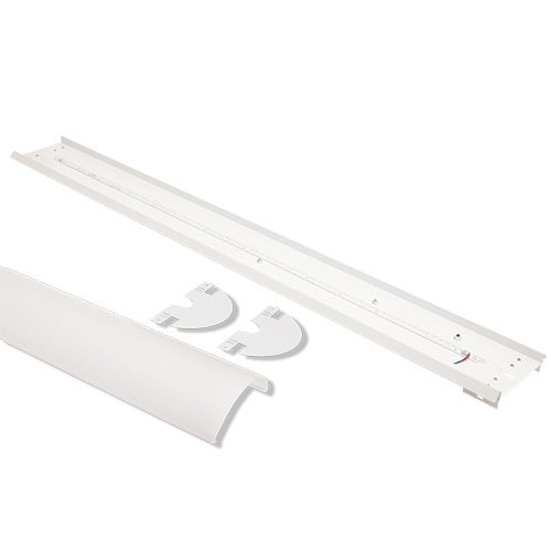 RFK4-LED-3340-A RetroFit Conversion Kit With Snap-on Frosted Diffuser with (2) End Caps, For Use With 4 ft Strip Light Housing