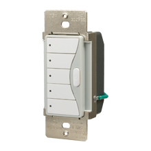 Eaton Z-Wave RF controller, Flush mounting, Z-Wave, LED Indication of selected scenes, 15A, Alpine white, Aspire, 60 Hz, 120V, Thermoplastic, Wire leads (neutral required)