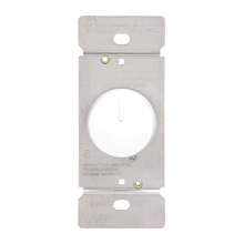 Eaton rotary dimmer, Power failure memory, non-preset, #16 AWG, 5A, 120V, Wire lead, Maintained closure, White, Indoor, 60 Hz, Incandescent, halogen, 0 to 40C, Single-pole, Polycarbonate, 600W