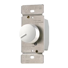 EATON ROTARY 1000W DIMMER, 120V, 60HZ, 1P ONLY, INCANDESCENT OR HALOGEN LOADS, POWER FAILURE MEMORY, NON-PRESET, CU WIRE ONLY, WIRE LEAD CONNECTIONS, DERATING REQUIRED, GROUND REQUIRED, COLOR IVORY