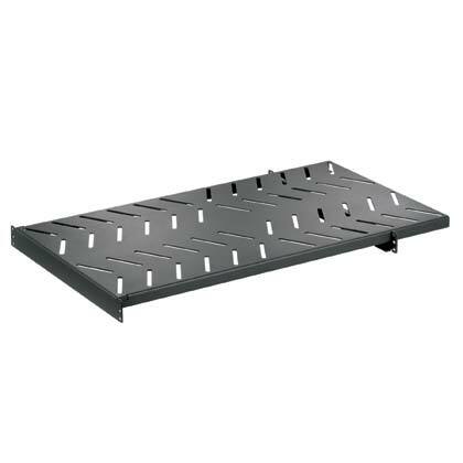 RSHLF 4-Post Deep Rack Mount Shelf, 1.7 in H x 19 in W x 1.7 in D, 1U Rack, Steel