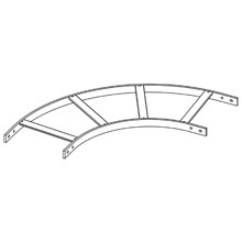 SB17HRB24FB Universal Runway Bend, 1-1/2 in H Side Rail, 6 in Rung Spacing, 90 deg Bend, Structural Steel