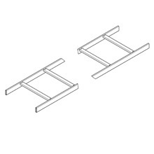 SB17T24FB Telco Spacing Runway Tubular Stringer With Tubular Rung, 119-1/2 in L x 24 in W, 1-1/2 in H Side Rail, 9 in Rung Spacing, 1008 Structural Steel