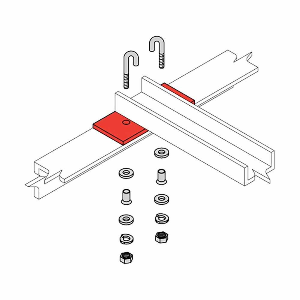 SB2106B2BZ Runway Foot Kit, For Use With 2 in H Cable Runway, Structural Steel, Black