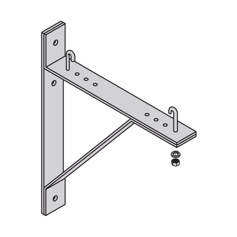 SB213309TG Upright Top Plate Runway to Rack Support Kit, For Use With 6 to 9 in W Cable Runway, 9-7/8 in L x 4 in W x 1/4 in H, Structural Steel, Telco Gray