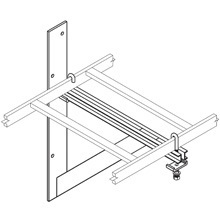 SB214A24KFB Runway Self Bracket, For Use With 24 in W Cable Runway, 1-1/2 and 2 in Runway Stringer, 27 in W x 25 in H, Structural Steel, Flat Black
