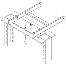 SB22083FB Network Equipment Auxiliary Support Kit, For Use With 12 in W Cable Runway, Structural Steel, Flat Black