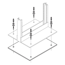 SB254102 Self Supported Auxiliary Support Kit, For Use With 3/8-16 x 3/4 in Wedge Anchor/Network Equipment Rack, 23 in W Rack, 24-5/16 in W Pad, Polyester/Fiberglass