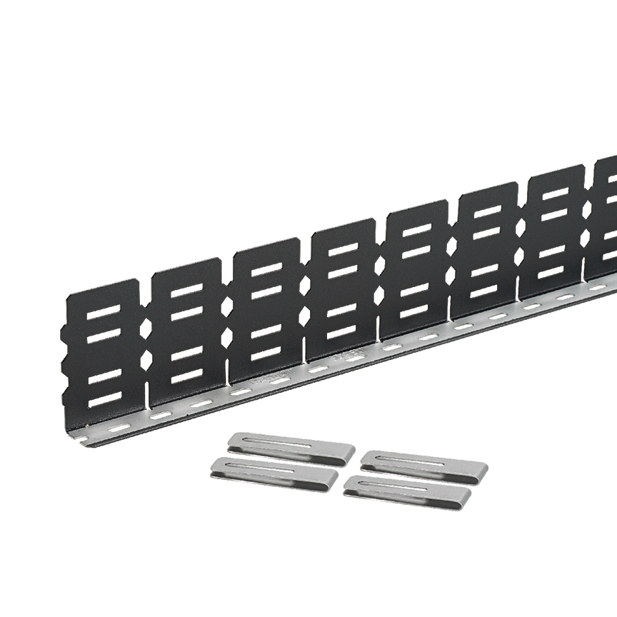 SD3EMI Panduct PanelMax EMI Noise Shield Kit, For Use With 3 in H Standard Wiring Duct, 0.3 in Slot Pitch, Standard Hole Mounted, Steel, Black