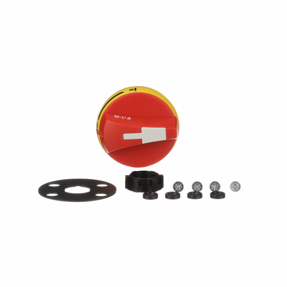 SHR00N4X Type SH00 Door Interlock Rotary Front and Right External Disconnect Operating Handle, 3-1/2 in L x 3-1/2 in W x 2 in H, Red/Yellow