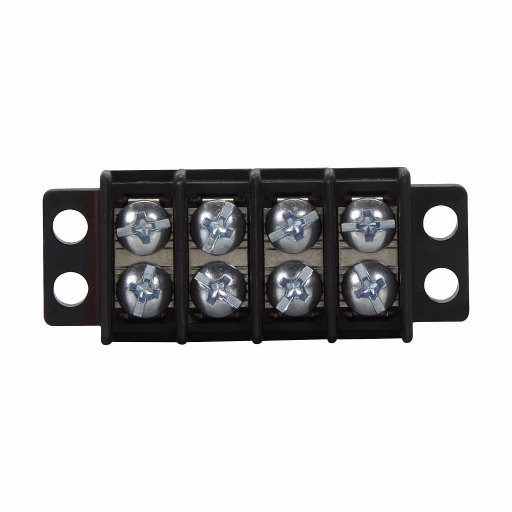 TB100-04SP Double Row Terminal Block, 300 V, 30 A, 22 to 14 AWG Wire, 4 Poles, Panel Mount