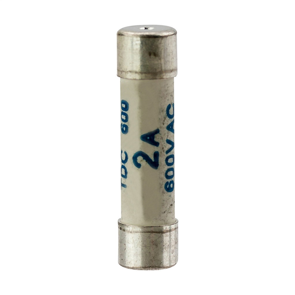 TDC600-2A British Style Fast Acting Plug Top Fuse, 2 A, 600 VAC, 200 A/10 kA Interrupt, Ferrule Body