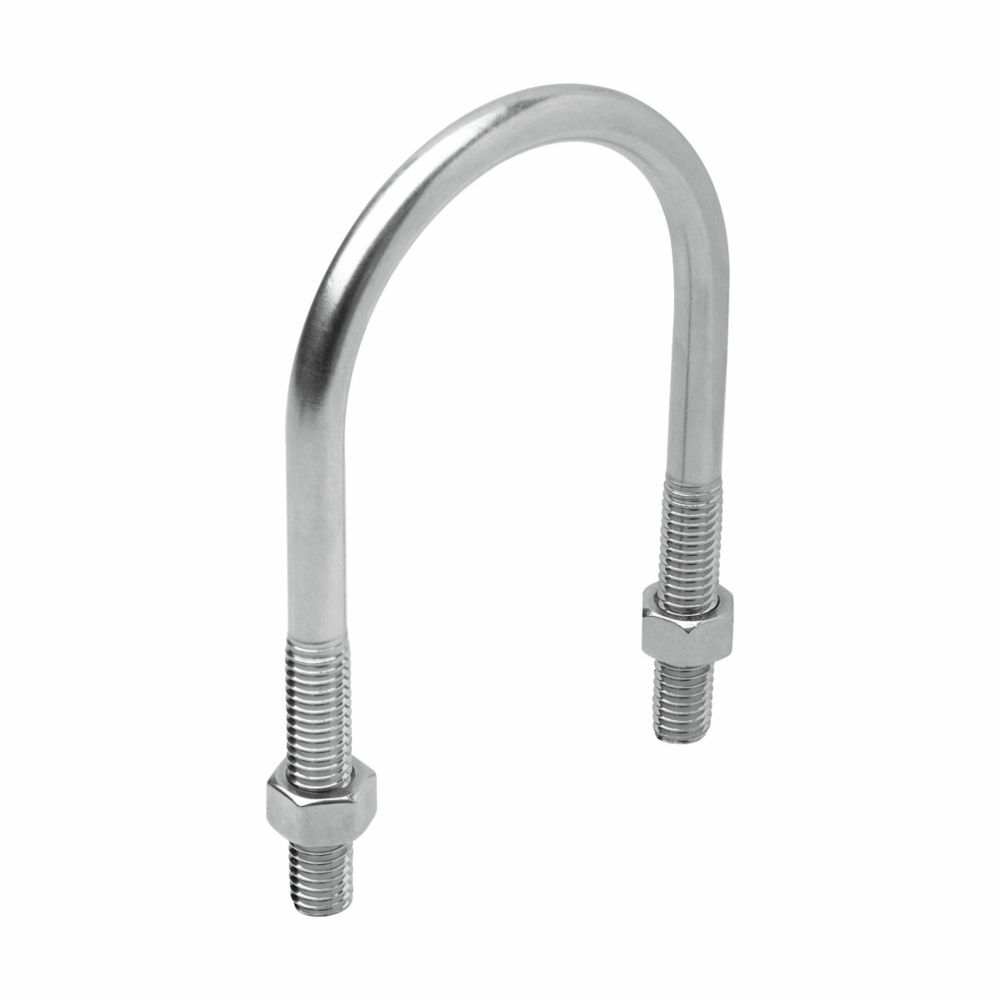 UBM350SS U-Bolt With Hex Nut, 3-1/2 in Trade, 3/8-16 Thread, 1250 lb Load, Stainless Steel