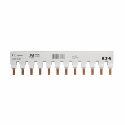 WMZT3P12TSP Busbar, For Use With WMZT Series 3-Pole Miniature Circuit Breaker, 480 V AC/96 V DC, 50/60 Hz, 12 Terminals