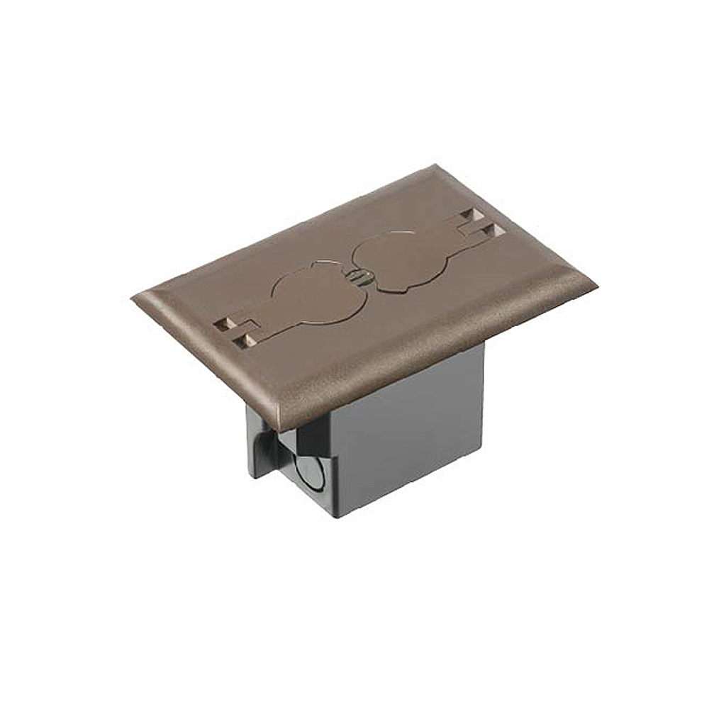 FLBRF101BR Non-Metallic Floor Box Kit, Plastic, 20 cu-in Capacity, 1 Gang