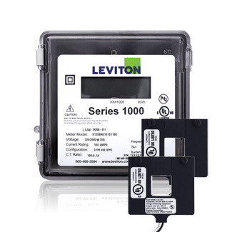 1O240-4W VerifEye 1000 1-Phase 3-Wire Surface Mount Split Meter Kit, 120/240 V AC, 400 A, LCD Display, Isolated Pulse Output Communication