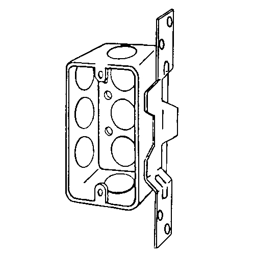 4CSVB-1/2 Handy Box With Knockouts, Steel, 13 cu-in, 7 Outlets, 7 Knockouts