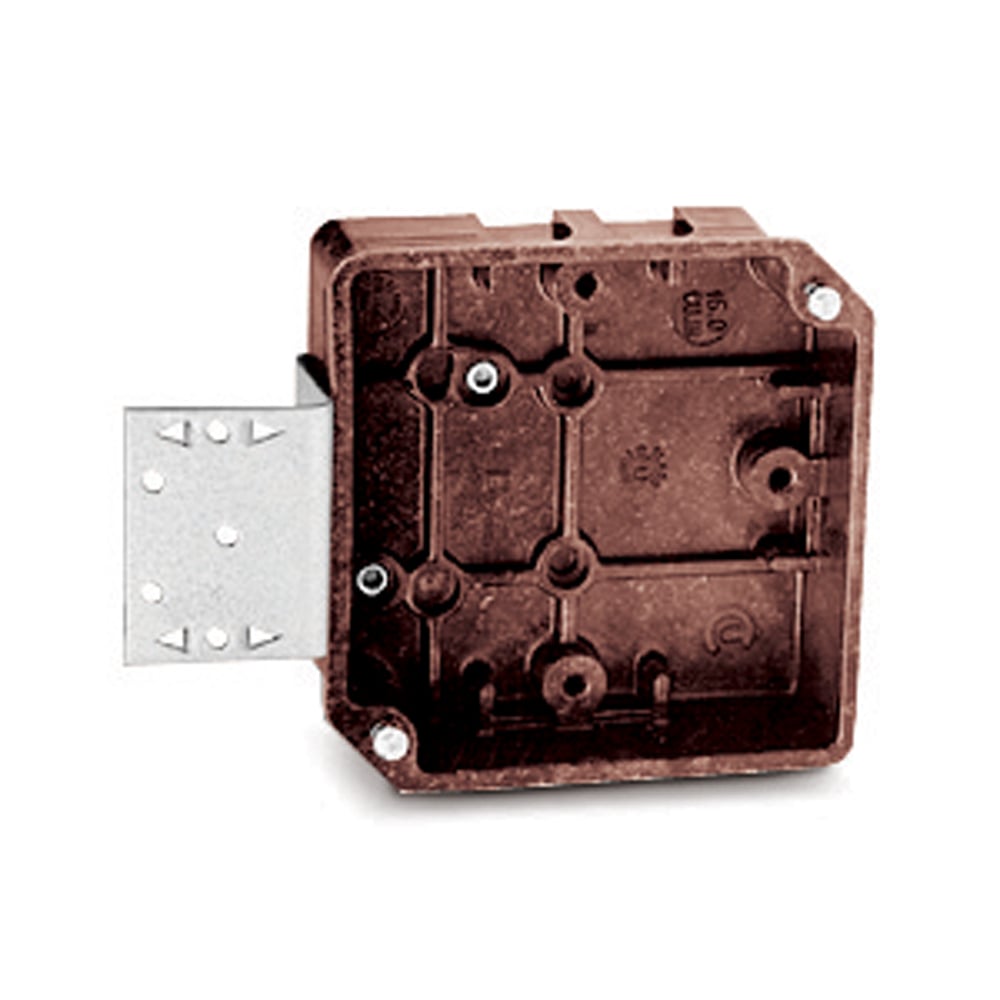 4020-1-02 Carlon Non-Metallic Outlet Box With #36 Clamp, Phenolic, 16 cu-in Capacity, 4-5/16 in L x 4-5/16 in W x 1-1/4 in D