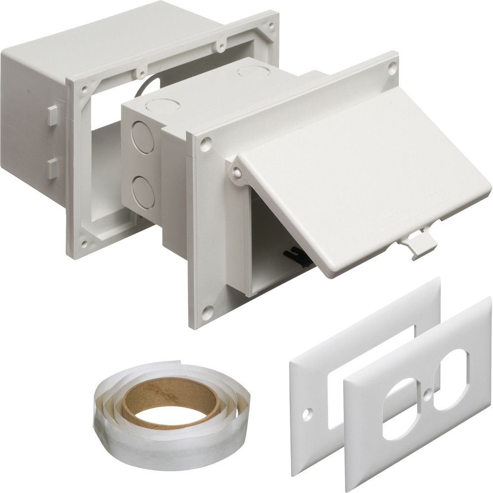 DVB1W InBox DB Series Low Profile Electrical Box Kit, Plastic, 22 cu-in Capacity, 1 Gangs, 7.186 in L x 4.934 in W x 5.283 in H