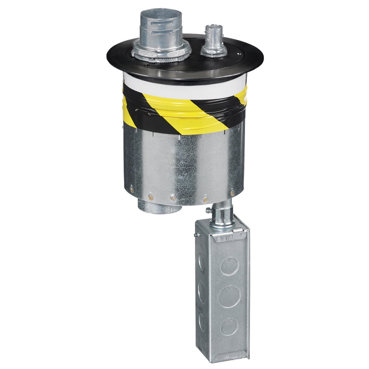 S1R6PTFFBLK Recessed Standard Sized Poke-Through Assembled Unit, 6 in Hole, 7.5 in Dia x 0.15 in THK Cover, 60.44 cu-in Capacity, Composite