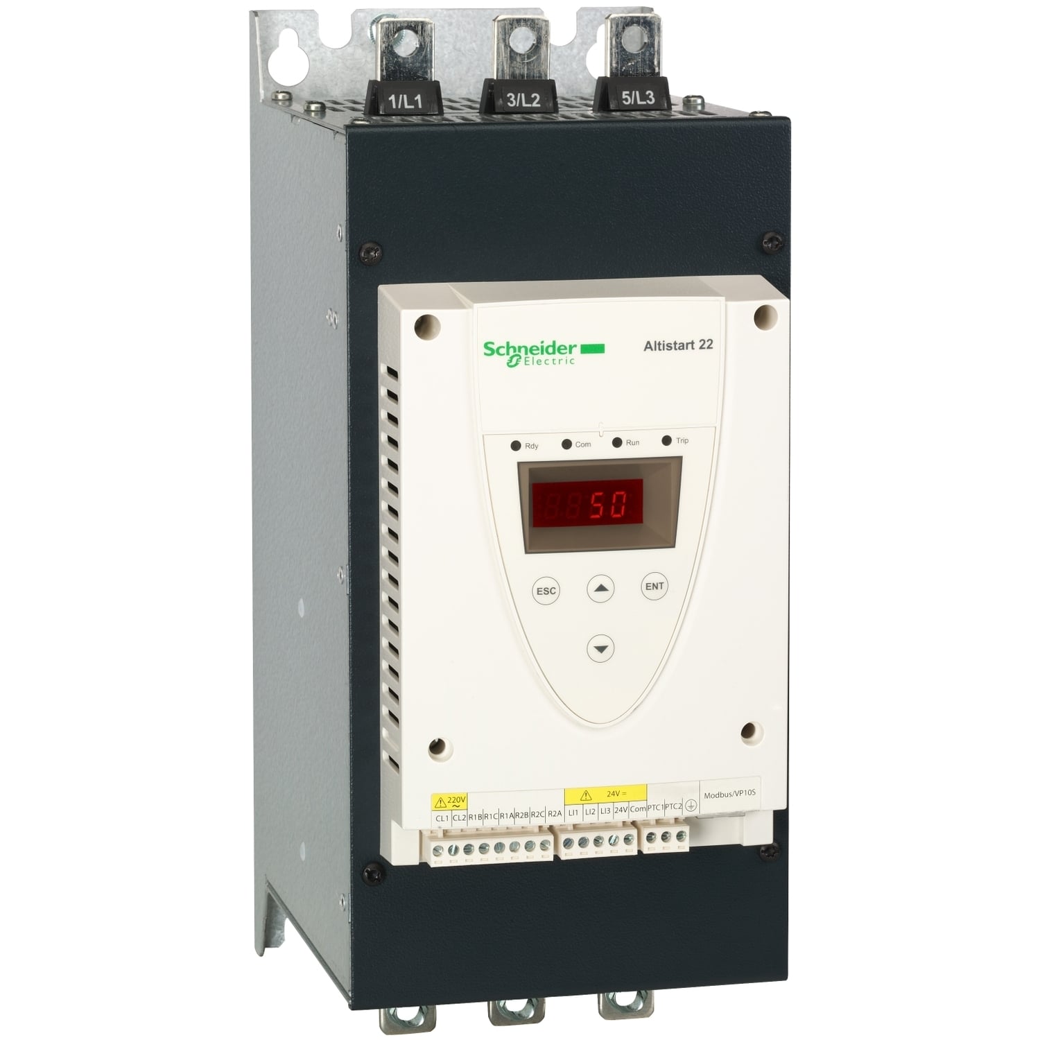 ATS22C17S6U Altistart 22 Internal Bypass Soft Starter, 110 VAC V Coil, IP00 Enclosure
