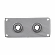 RSP33 2-Hub Hub Plate, 1 in, Feraloy Iron Alloy, Aluminum Acrylic Painted/Electro-Galvanized