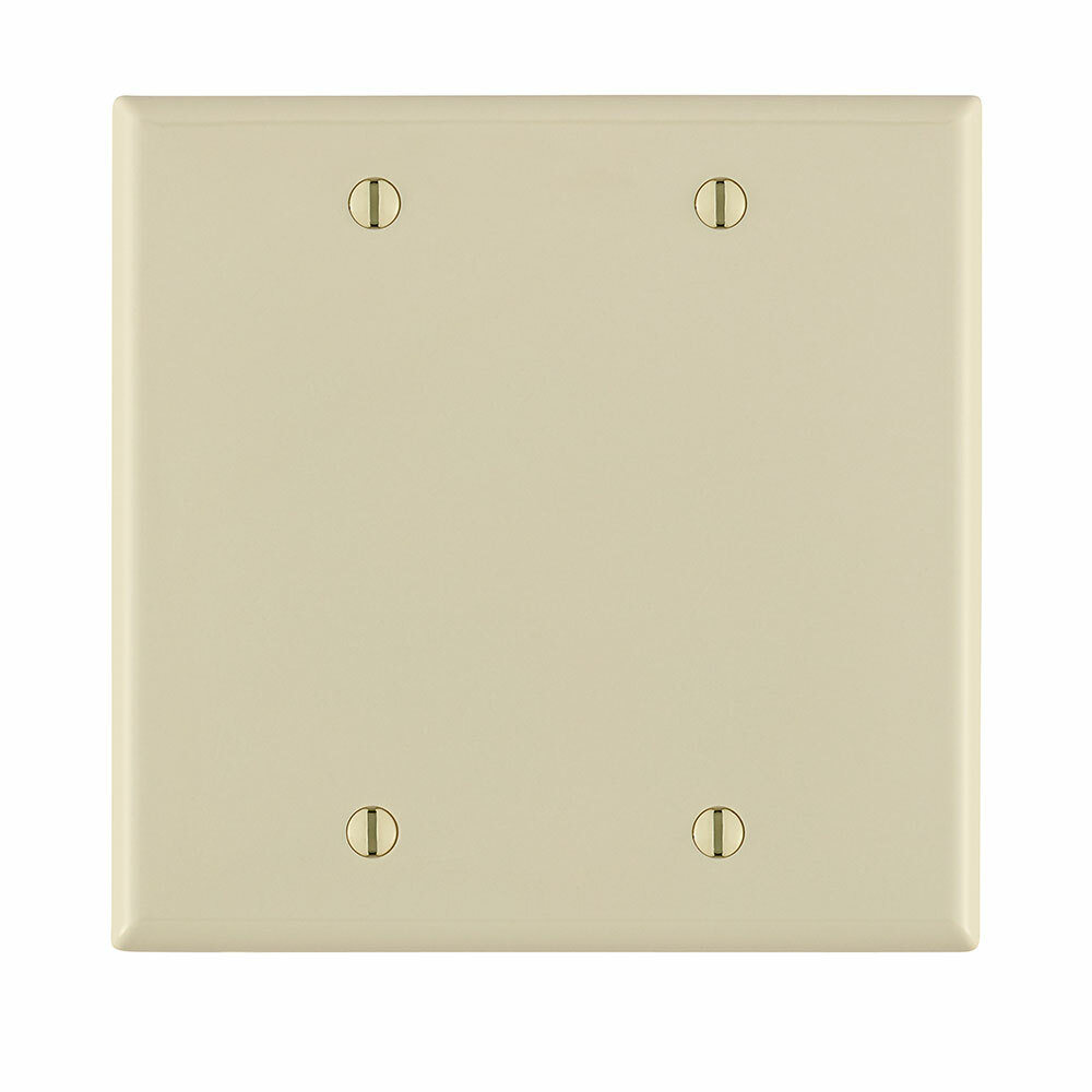 80725-T Standard Size Blank Wall Plate, 2 Gangs, 4.56 in W x 4.5 in H, Thermoplastic Nylon, Light Almond