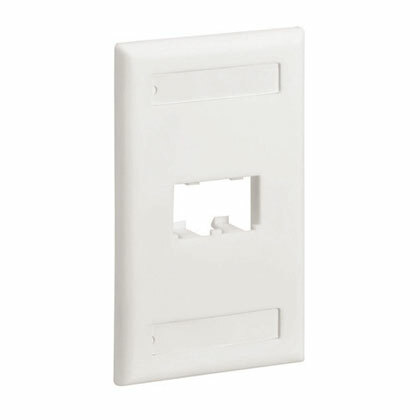 CFPL2EIY Mini-Com PanNet Classic Series Flat Vertical Faceplate, 1 Gangs, 2 Ports, Mini-Com Module, Fastened Mount, ABS