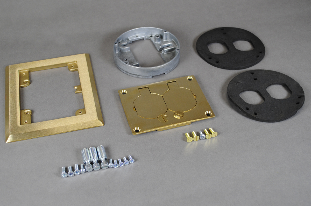 S165B Source 1 Unassembled Complete Flush Activation With Flip Lid, 4-3/4 in L x 5-3/4 in W, Brass