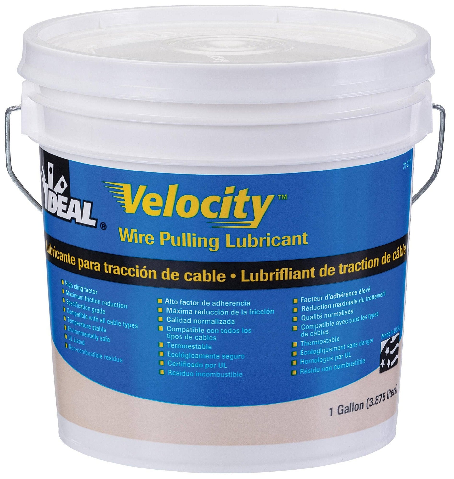 31-277 Velocity Wire Pulling Lubricant, 1 gal Bucket, Gel Form, Ivory, 0.98
