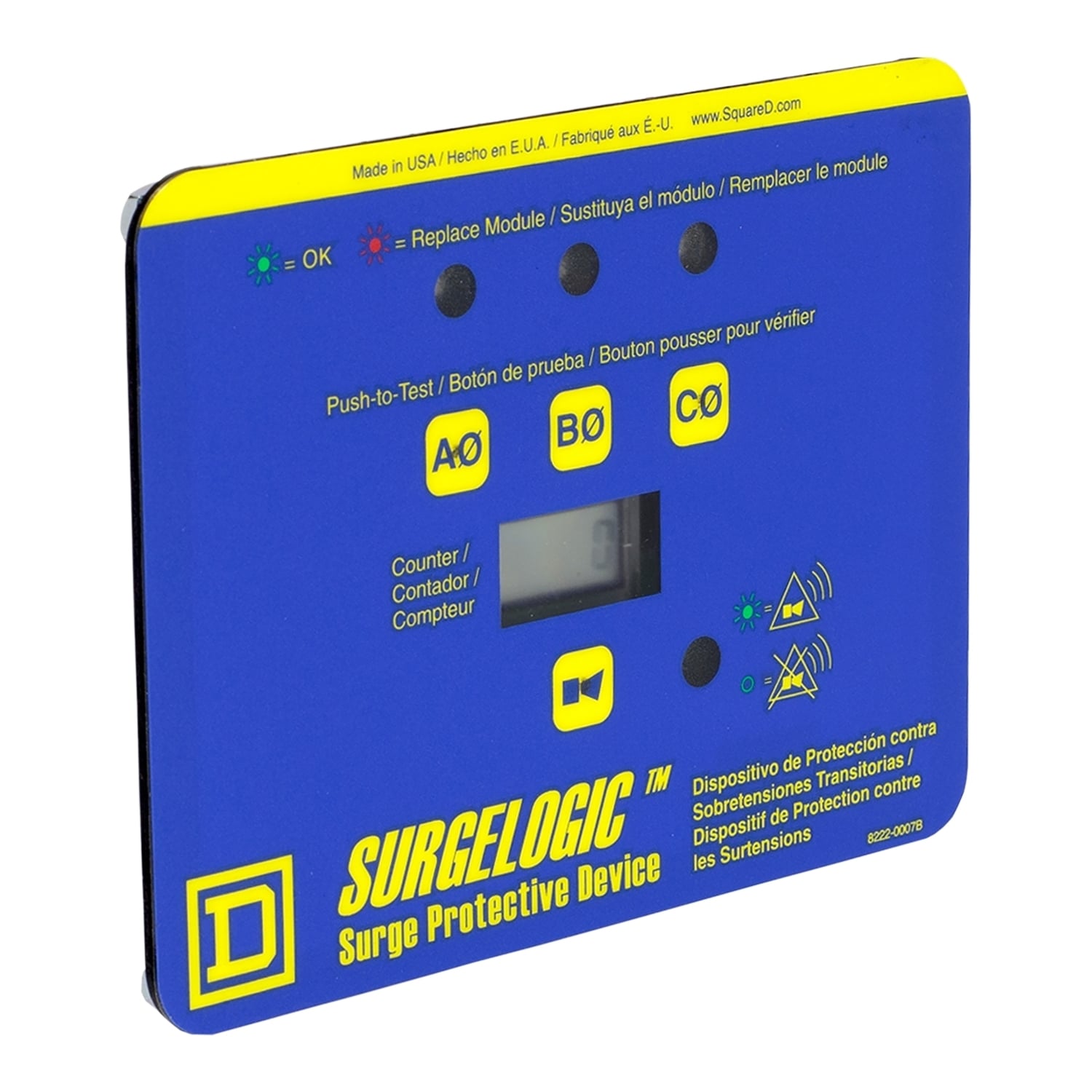 TVS3DSPHIC 3-Phase Diagnostic Display Panel, For Use With Surgelogic TVS1 Series Surge Protective Device and I-Line Plug-On Unit