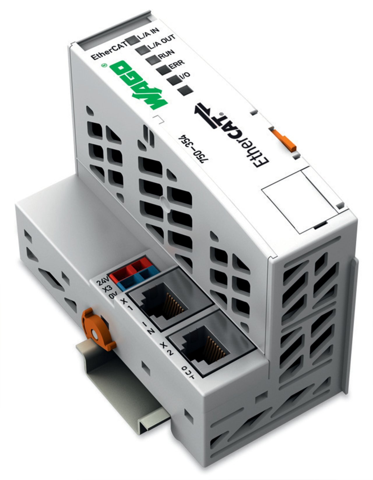 750-354 Fieldbus Coupler, 3.811 in H x 1.949 in W x 2.831 in D, Polycarbonate/Polyamide 6.6, Light Gray