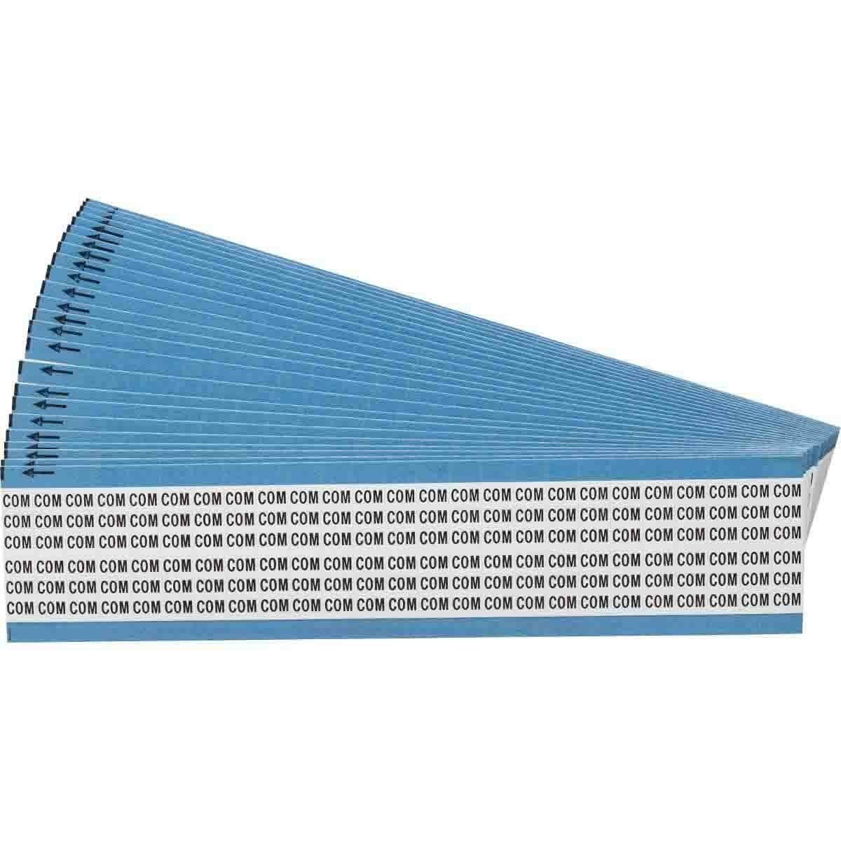 WM-COM-PK WM Series Die-Cut Pre-Printed Solid Symbol Wire Marker Card, 1/4 in W, Black on White, B-500 Repositionable Vinyl Coated Fabric, 36 Markers per Card