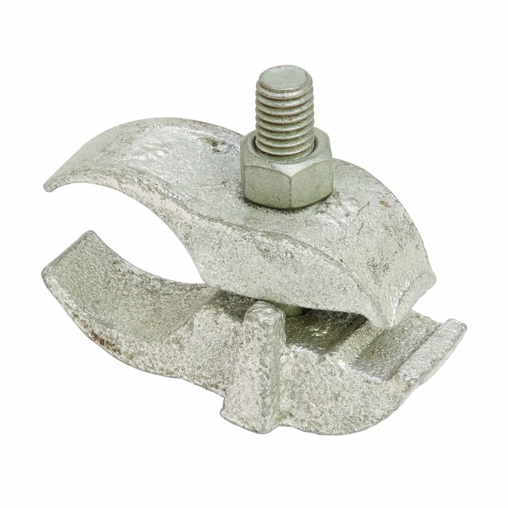 B670-3/4HDG Parallel Pipe Clamp With Hardware, 3/4 in Rod, Malleable Iron, Hot Dipped Galvanized, Import