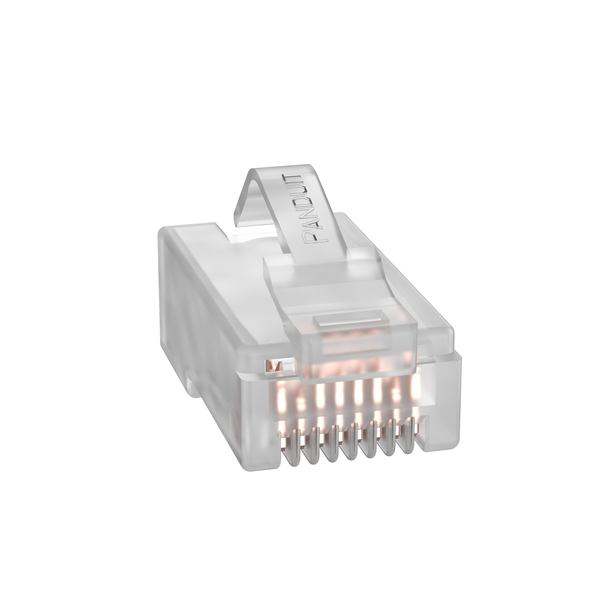 MP528-C Pan-Plug 8-Position 8-Wire Unshielded Modular Plug, T568A/T568B/UTP Connector, 28 AWG Copper/Solid/Stranded Cable, Cat 5e