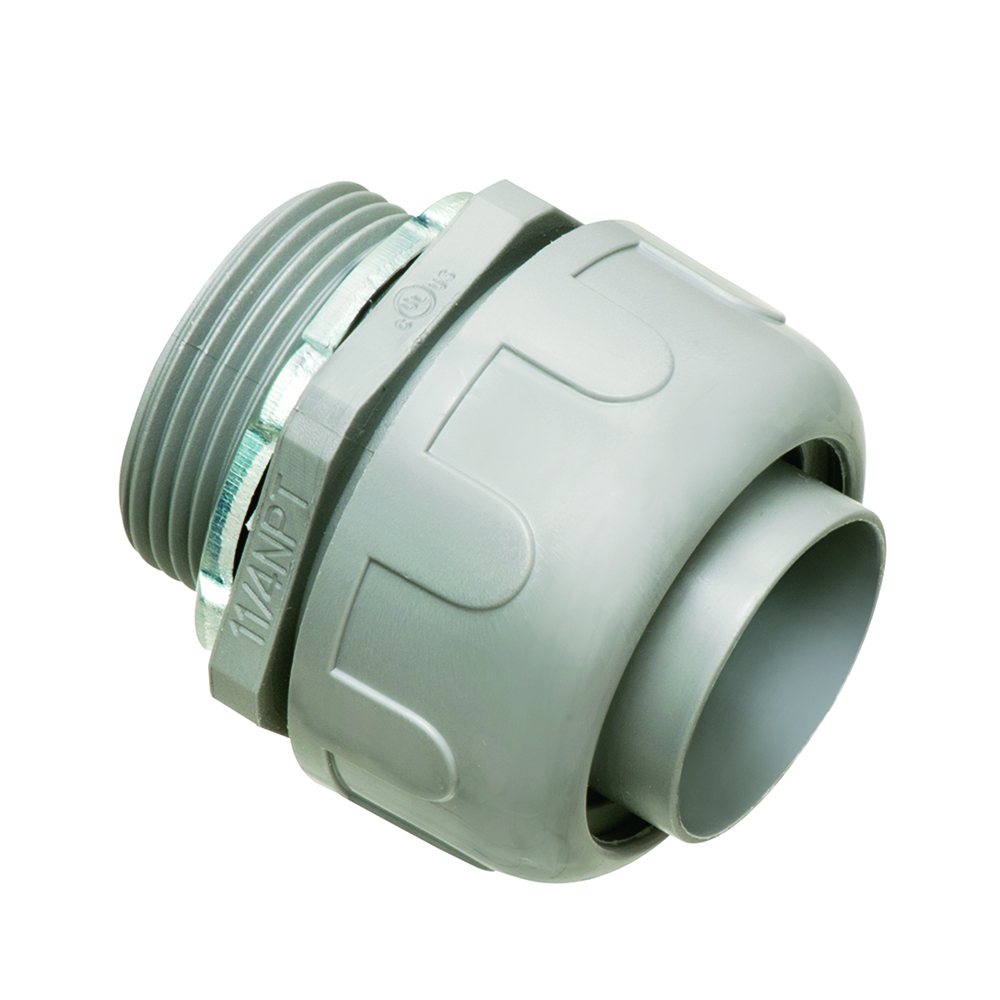 NMLT12C NMLT Screw-On Connector, 1-1/4 in Trade, UV-Rated Plastic