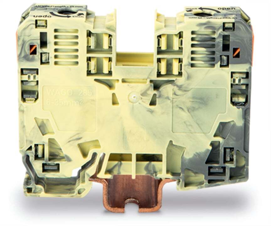 285-131 Operating Tool Conductor Terminal Block, 1 kV, 125 A, 8 to 2 AWG Wire, 1 Poles, DIN Rail Mount