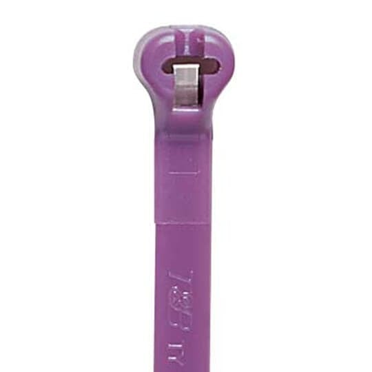 TY242M-7 Ty-Rap TYM Standard High Performance Cable Tie, 8.2 in L x 0.142 in W x 0.041 in THK, Nylon/Polyamide 6.6, Purple