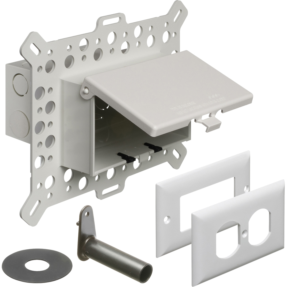 DBHM1W InBox 1-Piece Low Profile Electrical Box, Plastic, 22 cu-in Capacity, 1 Gangs, 7.012 in L x 9.058 in W x 5.16 in D