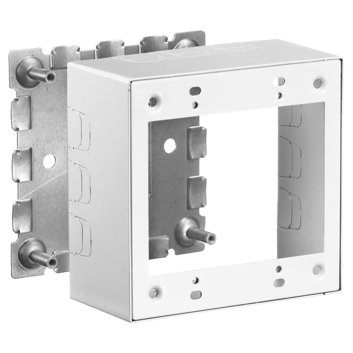 HBL5744S2WA 2-Gang Combination Deep Standard Device Box With 1/2 in NPT Knockout, 4.6 in L x 4.87 in W x 2.3 in H, Rolled Steel, White