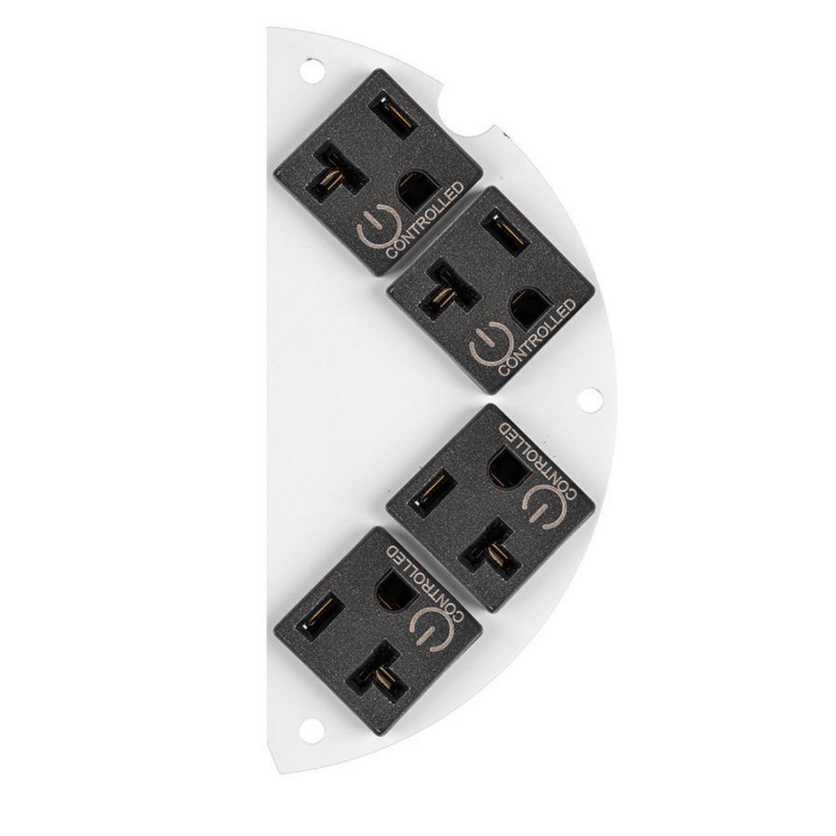S1R6SPHC4 Controlled Laser Marked/Standard Sized/Left Side Sub Plate With (4) 20 A Pre-Wired Receptacle Cubes, 5-1/4 in L x 2.48 in W, Steel