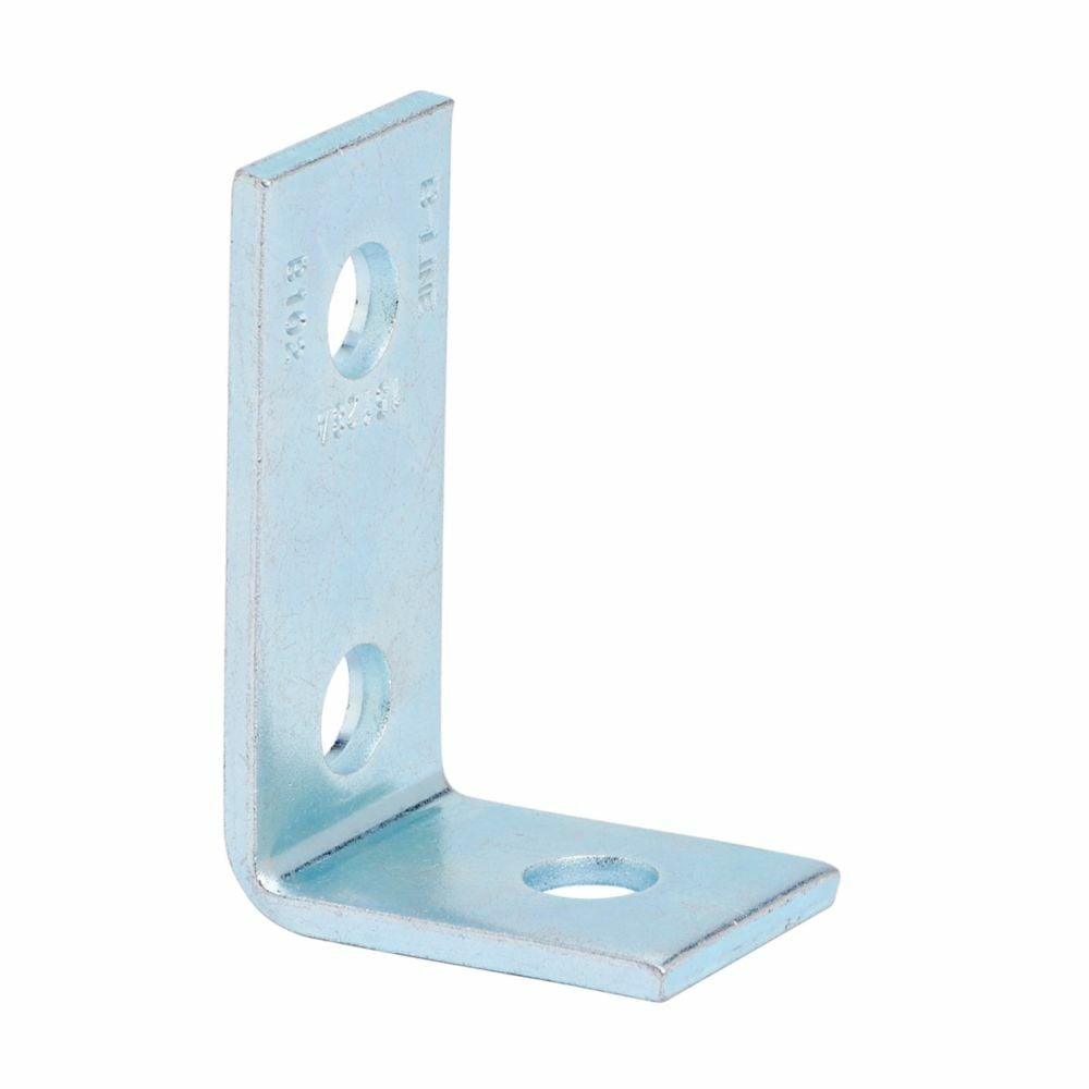 B102HDG 90 deg Corner Angle, 3 Holes, 2-1/4 in L x 3-1/2 in W x 7/32 in THK, Steel