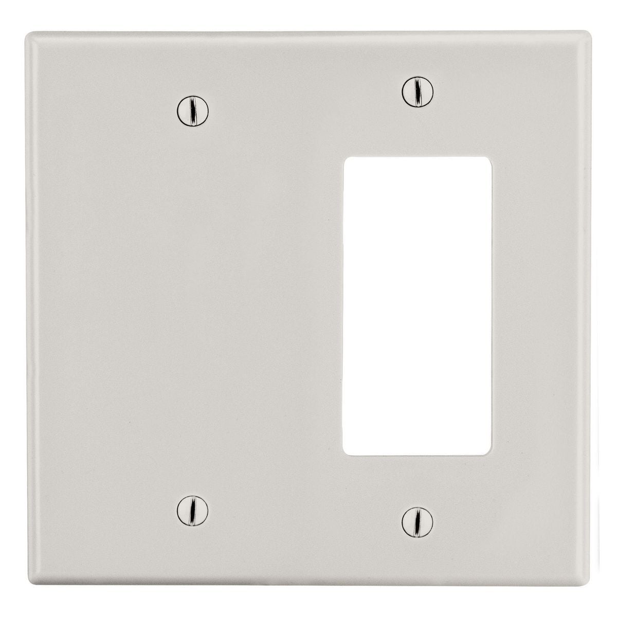 PJ1326LA Mid-Size Non-Metallic Wall Plate, 2 Gangs, 5 in W x 4.94 in H, Polycarbonate Thermoplastic, Light Almond