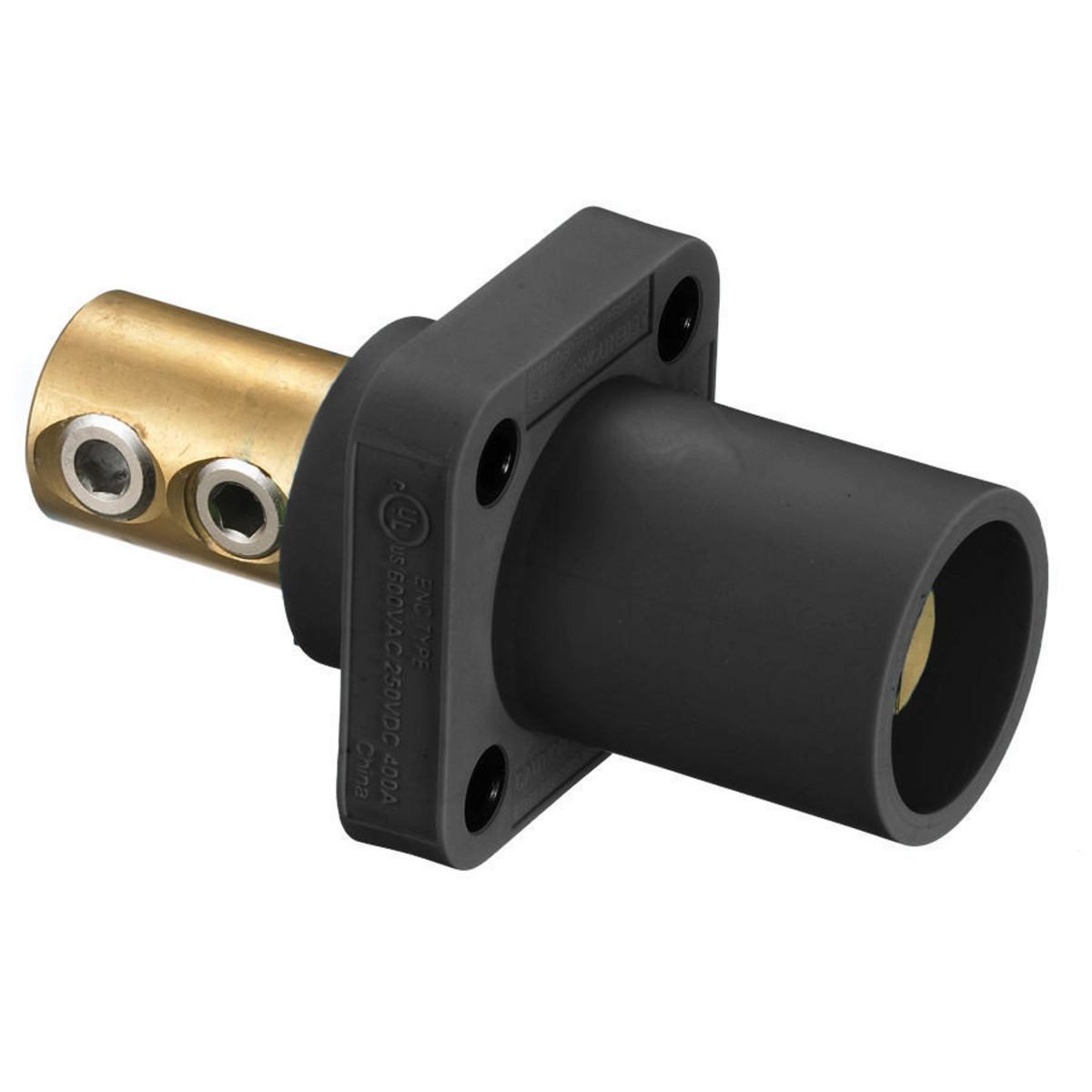 HBLMRBK 16 Series 1-Phase 1-Pole Male Heavy Duty Single Pole Receptacle, 600 V AC/250 V DC, 400 A, 4 to 4/0 AWG Wire, Screw Terminal Connection, 3R/4X/12K NEMA Rating