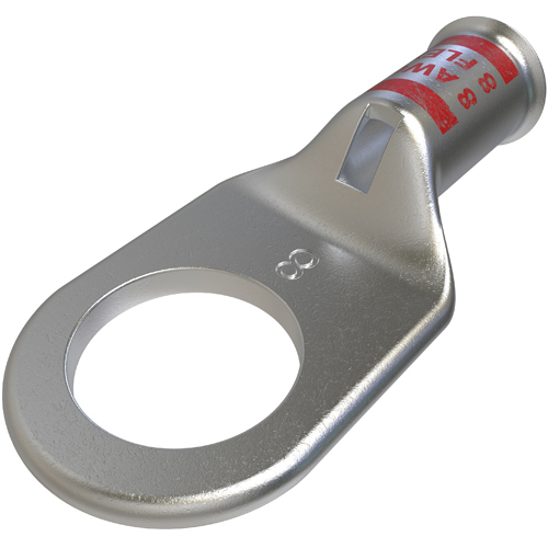 CRA-8-38M ClearChoice 1-Hole Type CRAM Mining Lug Connector, 8 AWG Flex Copper Conductor, 3/8 in Stud, Copper