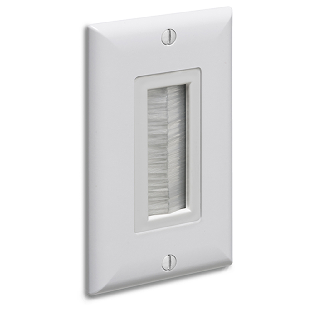 CED135WP CE Series Cable Entry Device With Opening Brush Style Cover, Wallplate, For Use With Cable Management System, Plastic
