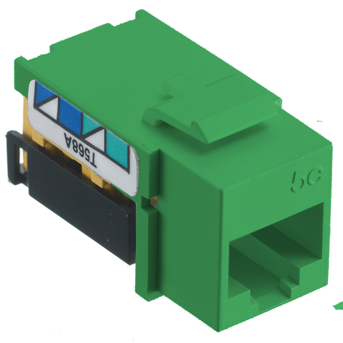 NSJ5EGN Standard Universal A/B Modular Jack, Cat 5e Module, Screw Mount, Green