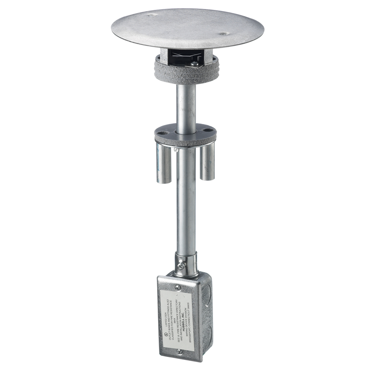 PT2X2FIT 2x2 Flush Standard Sized Poke-Through, 3 in Hole, 6 in Dia x 1/2 in THK Cover, Composite