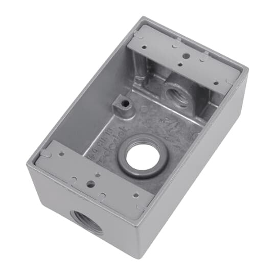 DIH3-1-LM-BR Red Dot Universal Weatherproof Box With Mounting Lug, Die Cast Aluminum, 17.3 cu-in Capacity, 1 Gangs, 3 Outlets, 4-9/16 in L x 2-13/16 in W x 2 in D